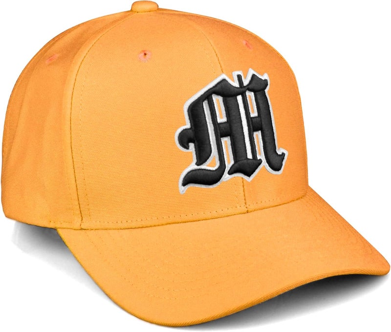 Daxton Store Premium Mid Profile Hat Semi Curved Visor Cap White Black Gothic Embroidered A to Z Letter Number Initial - Image 1